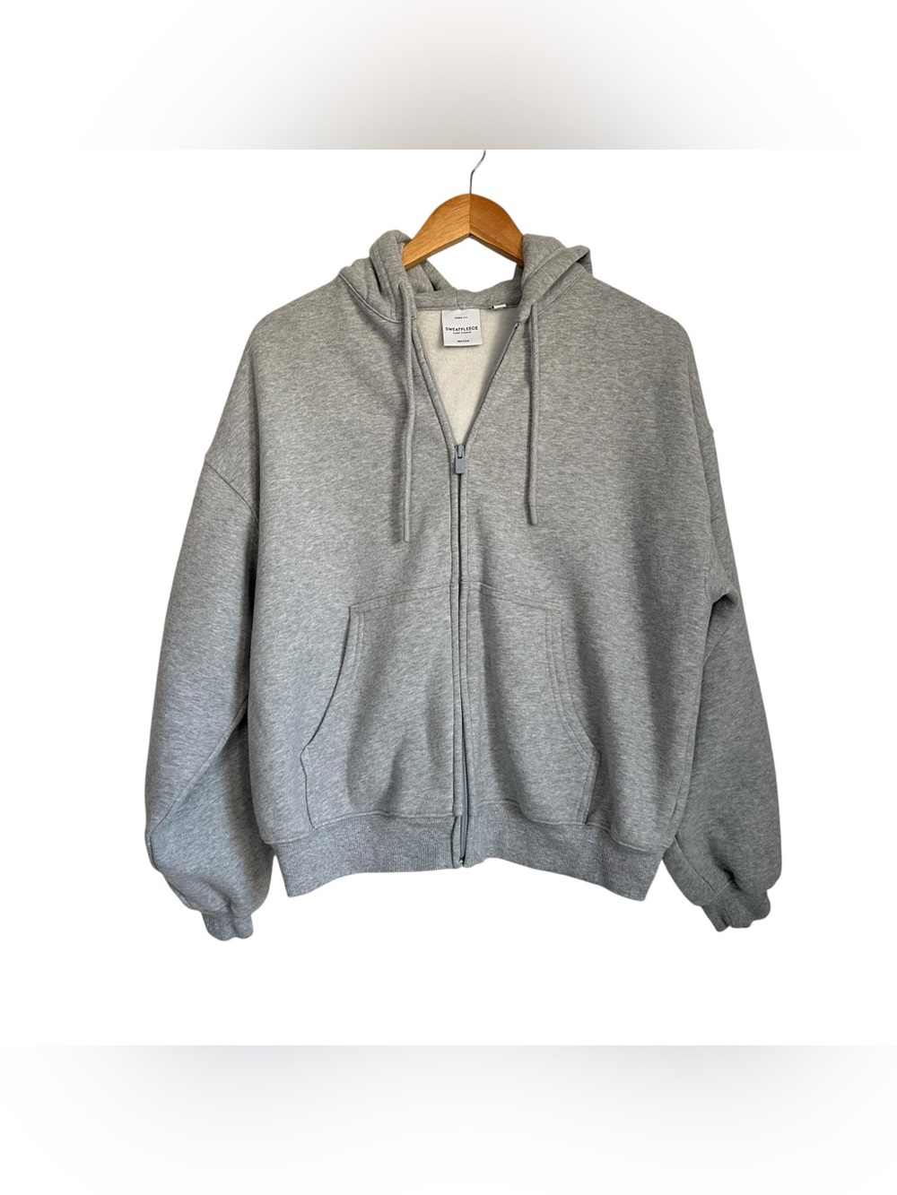 Aritzia Womens Cozy Sweatfleece Mega Zip Hoodie Size XS Gray
